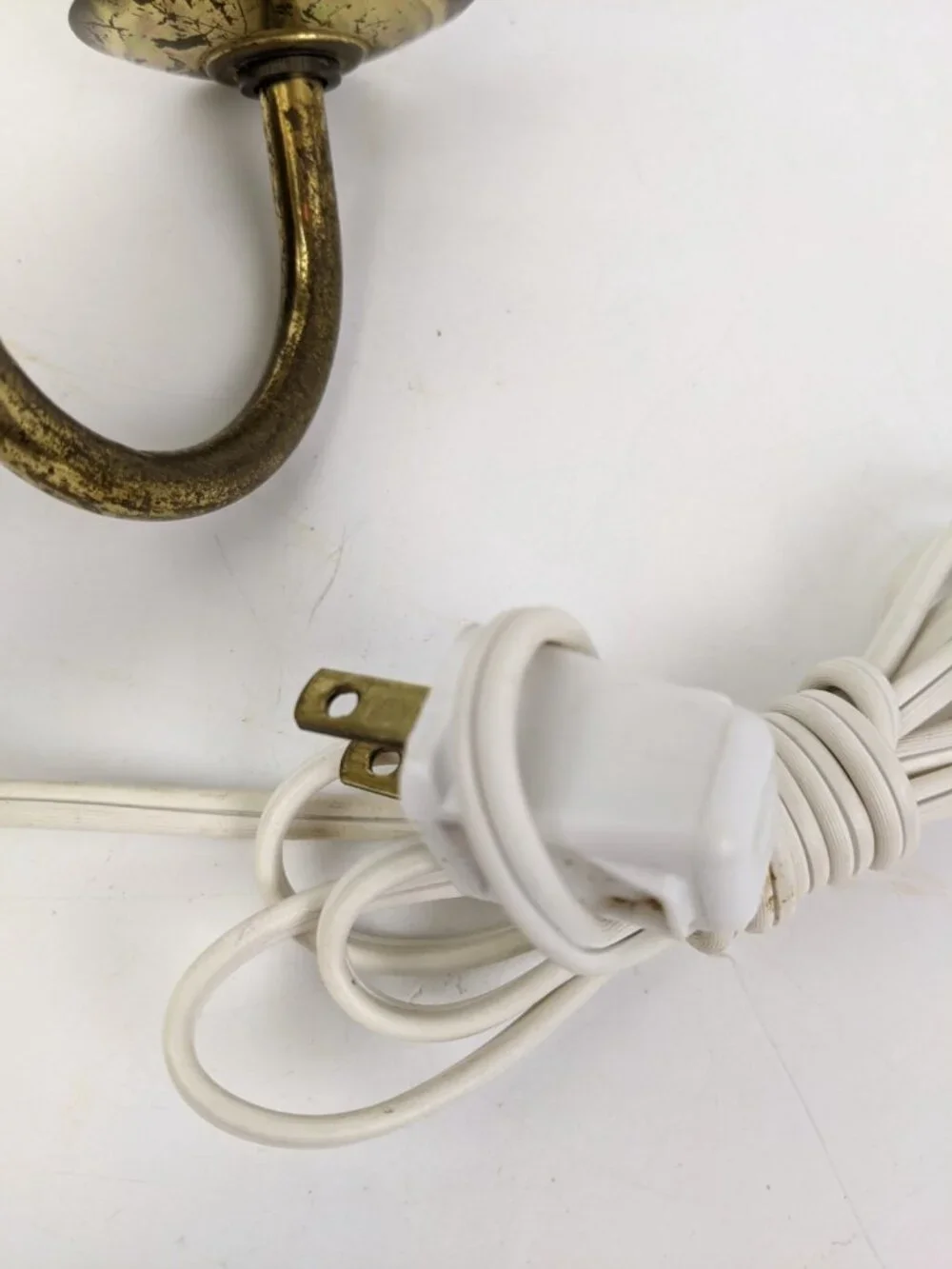 Vintage Brass Double Arm Wall Sconce Ornate Electric Candle Style Light